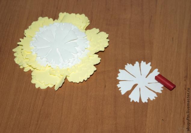 ​Пион из фоамирана своими руками: часть 1