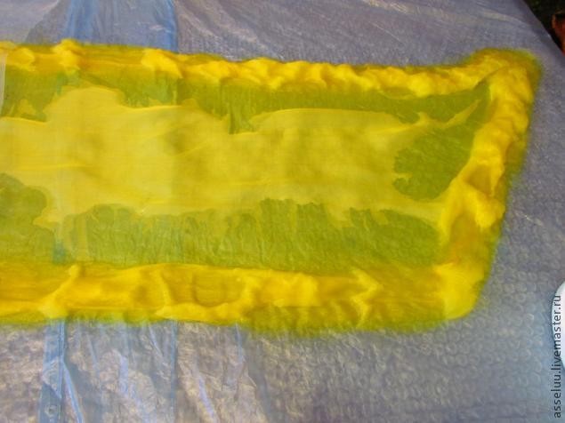 Валяние шарфа в технике нунофелтинг: часть 1