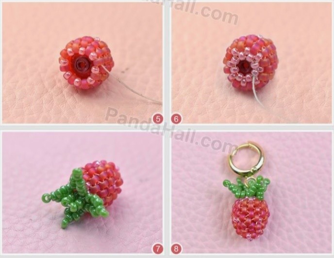 ​Ягода малины из бисера