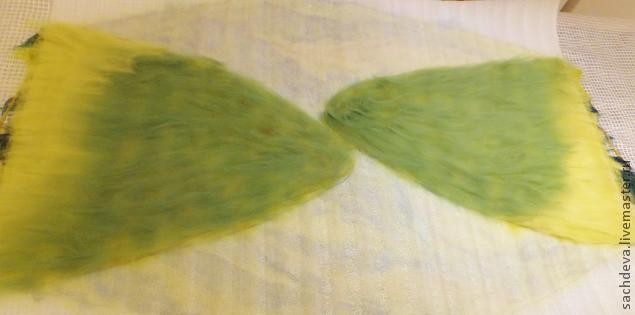 Валяние шарфа палантина на плоском шаблоне