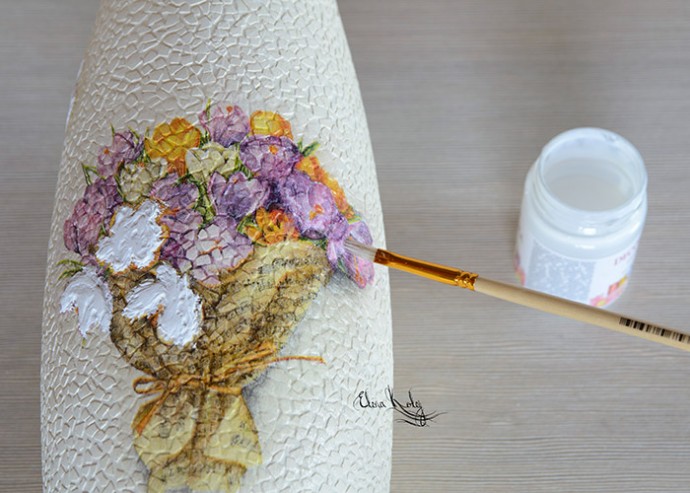 ​Декорируем вазу "Крокусы": часть 2