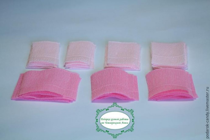 Делаем распушившийся пион из гофрированной бумаги и конфеты: часть 2 Делаем распушившийся пион из гофрированной бумаги и конфеты: часть 2