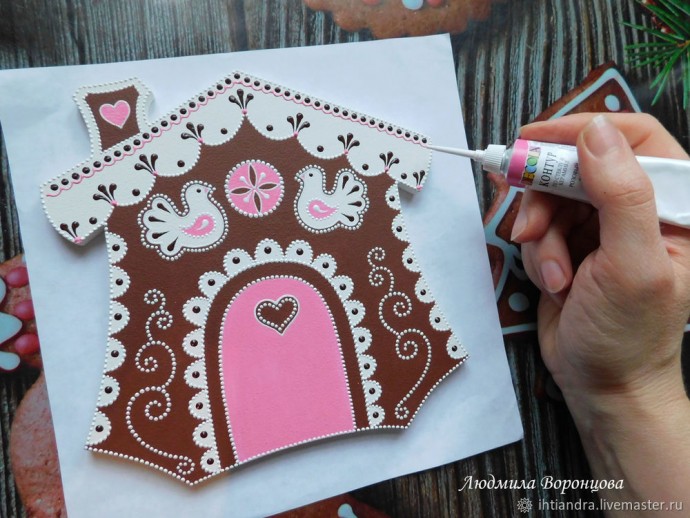 ​Создаём ключницу "Пряничный домик": часть 2