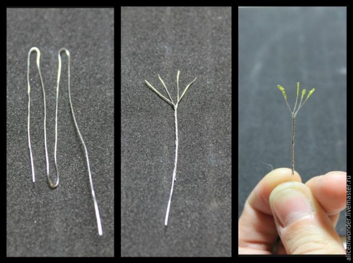 Заколка "Сирень" в технике витраль: часть 1