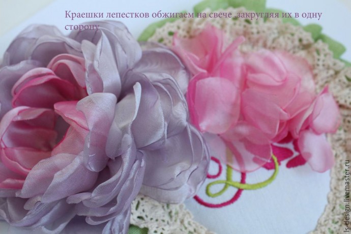 Мастер-класс: создаем нежный "Пион из вуали": часть 3