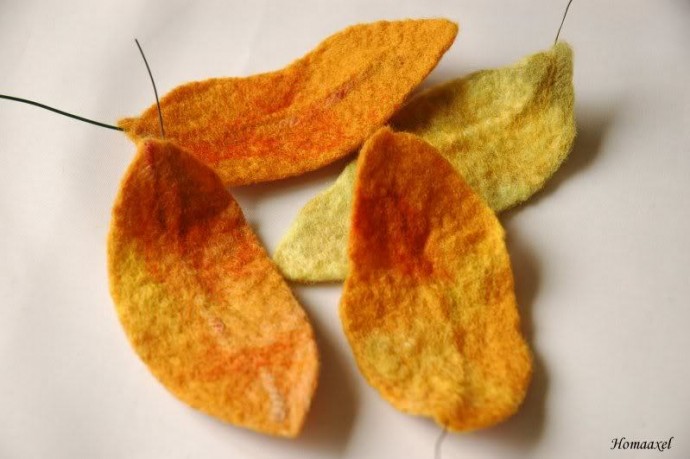 ​Мастер-класс по осенним листьям в технике валяния: часть 2