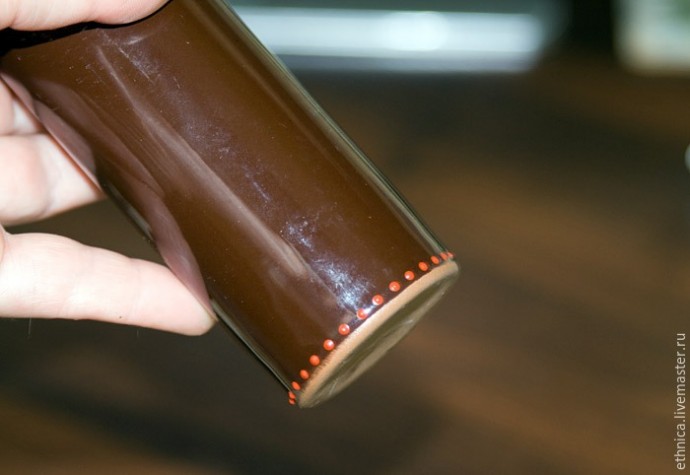 Точечная роспись бутылки в африканском стиле: часть 1