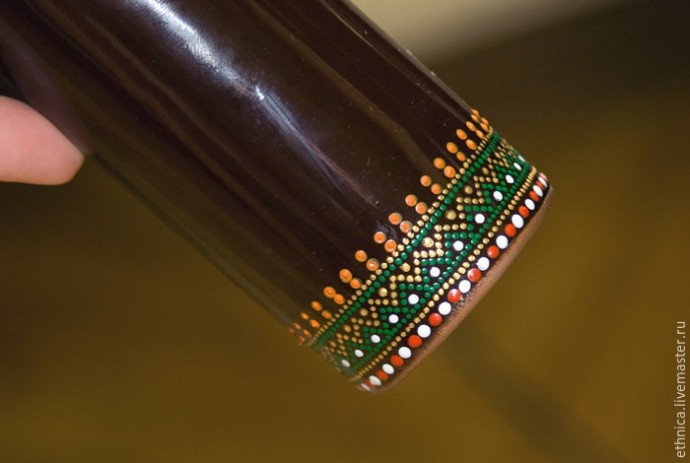Точечная роспись бутылки в африканском стиле: часть 1