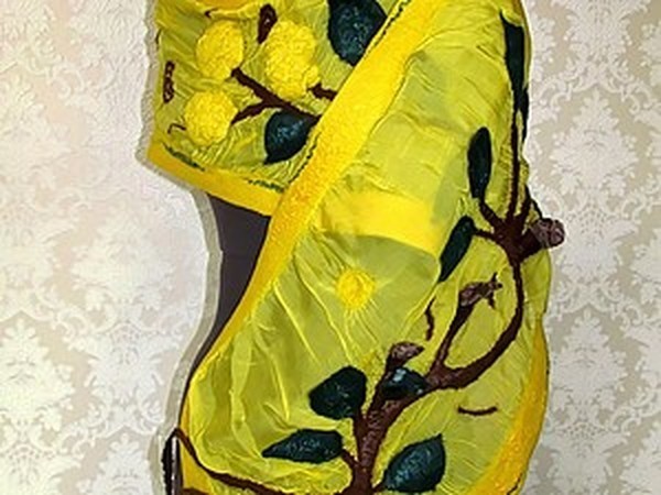 Валяние шарфа в технике нунофелтинг: часть 1