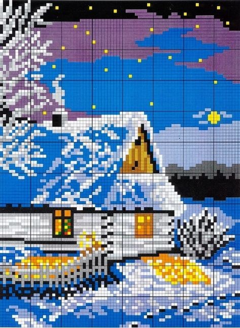 Вышиваем зимние пейзажи: часть 8