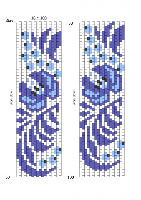 Браслет в мозаичном плетении