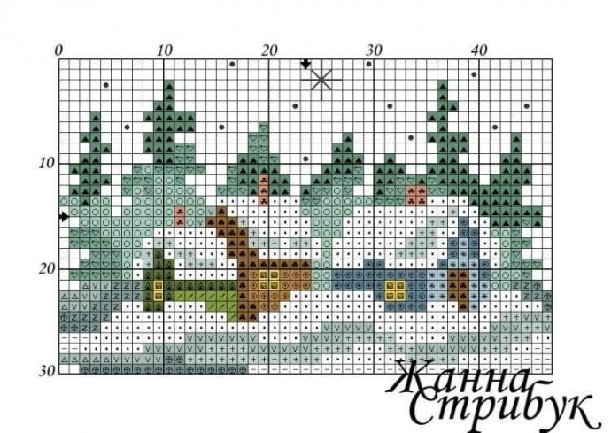 Вышиваем зимние пейзажи: часть 8