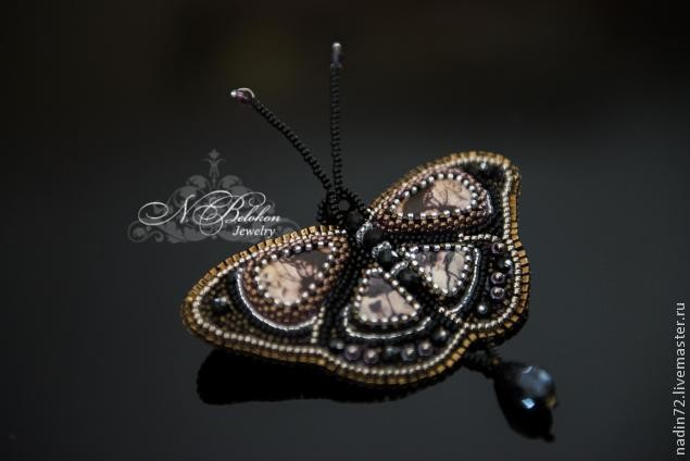 Вышивка бисером "Брошь-бабочка экзотическая": мастер-класс, часть 5