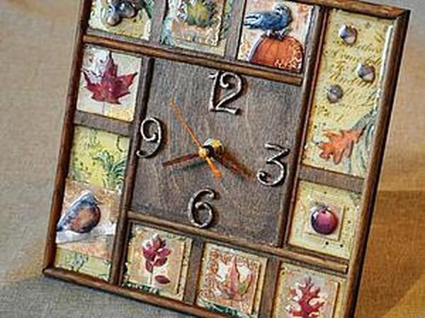 ​Декорирование часов "Золотая осень": часть 2