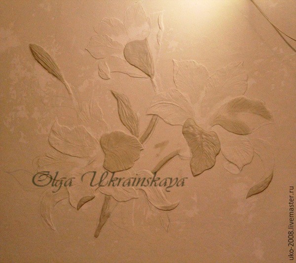 Делаем барельеф с лилиями на стене: часть 3