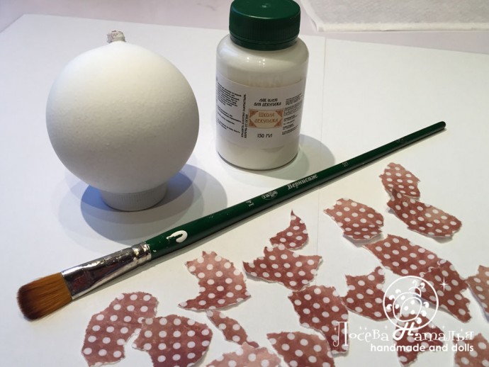 Декорирование винтажного ёлочного шара "Зимняя сказка" в смешанной технике: часть 1