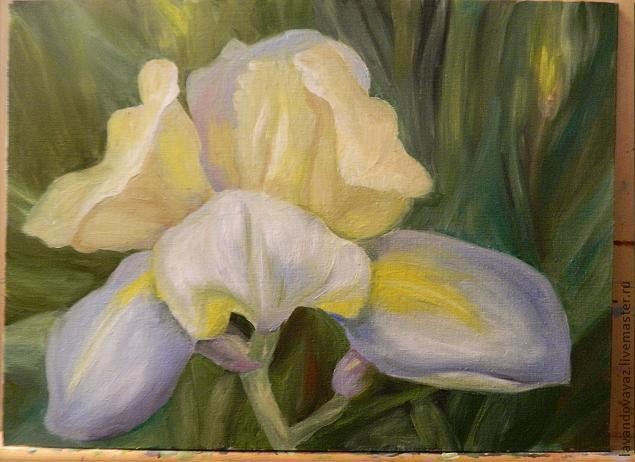 Пишем маслом картину "Ирис"