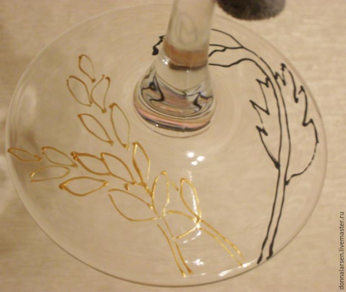 Рисуем маки на бокалах: часть 1