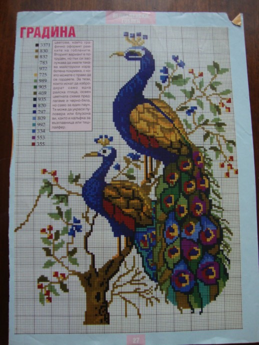 Вышиваем прекрасных павлинов