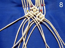 ​Ажурный поясок с кистями и бусинками в технике макраме: часть 2