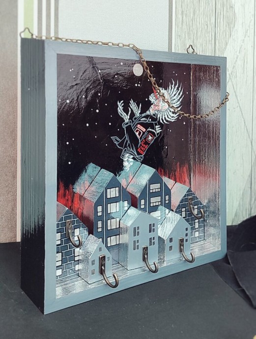 ​Как сделать многоуровневую ключницу с поталью и росписью: часть 4