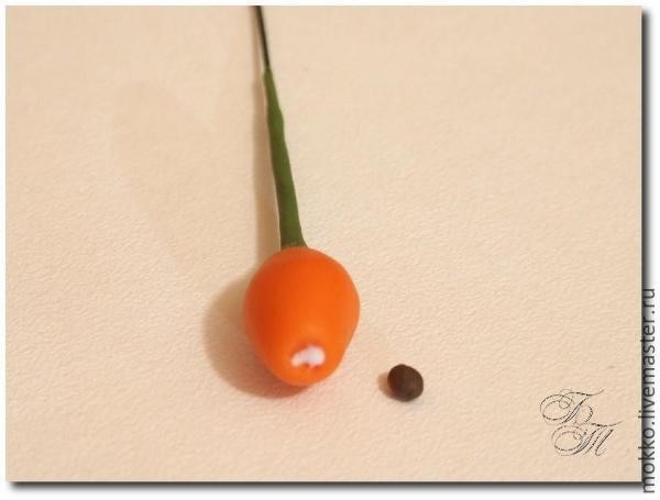 ​Лепим шиповник из полимерной глины: часть 1