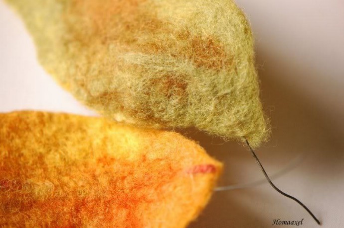 ​Мастер-класс по осенним листьям в технике валяния: часть 2