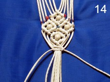 ​Ажурный поясок с кистями и бусинками в технике макраме: часть 3