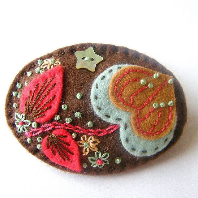 Броши из фетра с вышивкой: выбираем фетр для вышивки броши