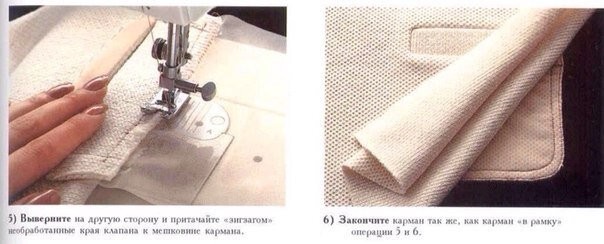 Карман с листочкой с втачными концами