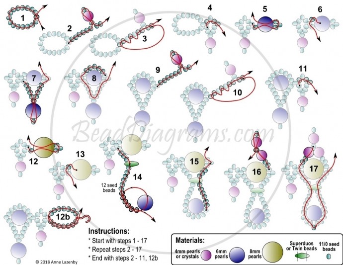 Колье из бисера и бусин