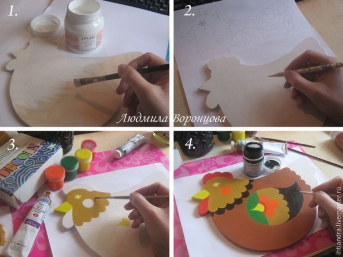 Создаем панно с крючками "Курочка": часть 1