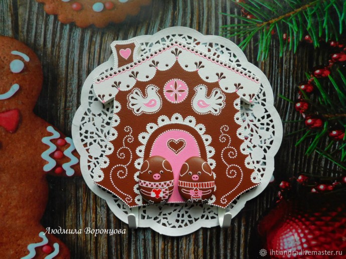 ​Создаём ключницу "Пряничный домик": часть 2