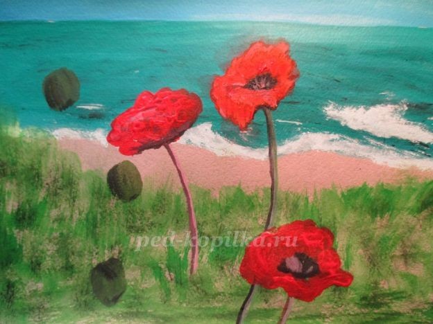 Летний пейзаж: маки, часть 2
