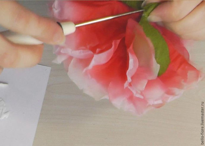 Создаем мак "Strawberry Dessert" из шелка: часть 3