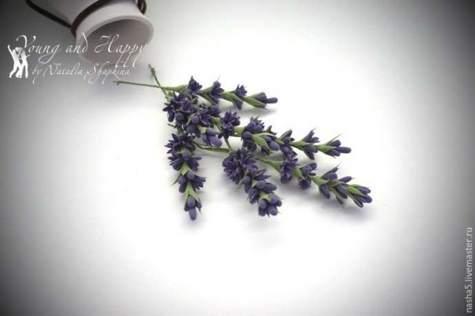 Лепим из полимерной глины веточки лаванды: часть 2
