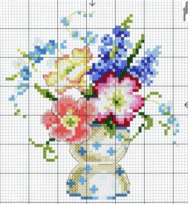 Вышиваем прелестные букеты цветов