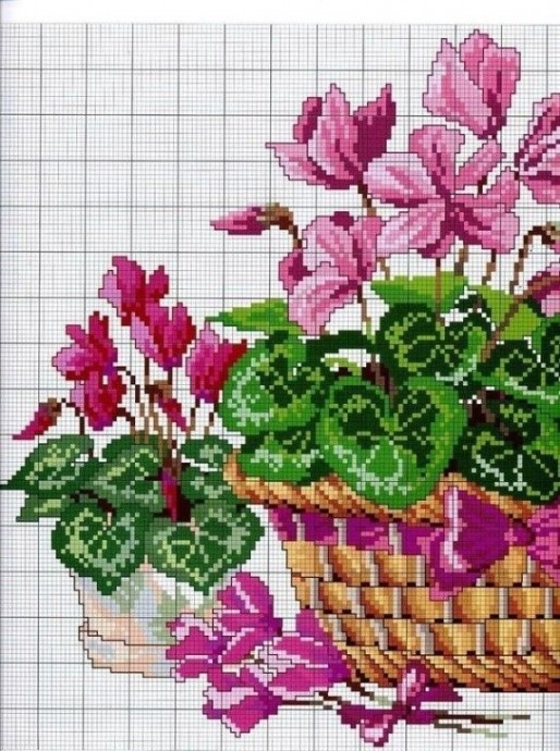 ​Вышиваем крестиком цветы
