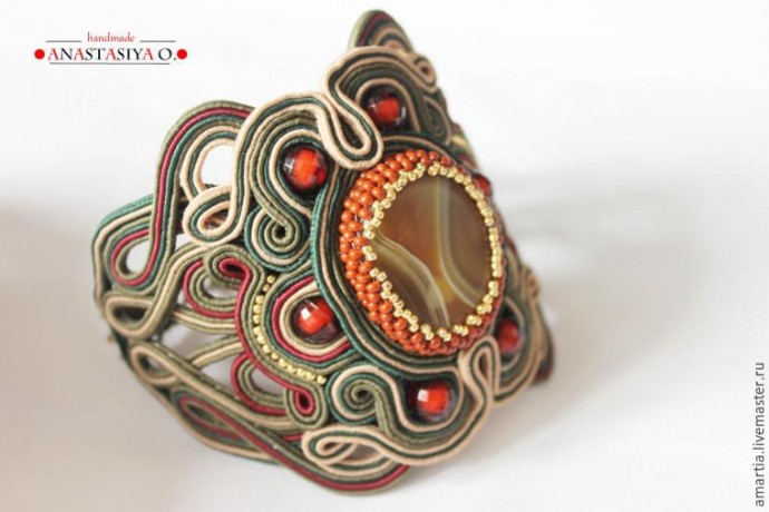 Создание шикарного сутажного браслета с агатом: часть 5