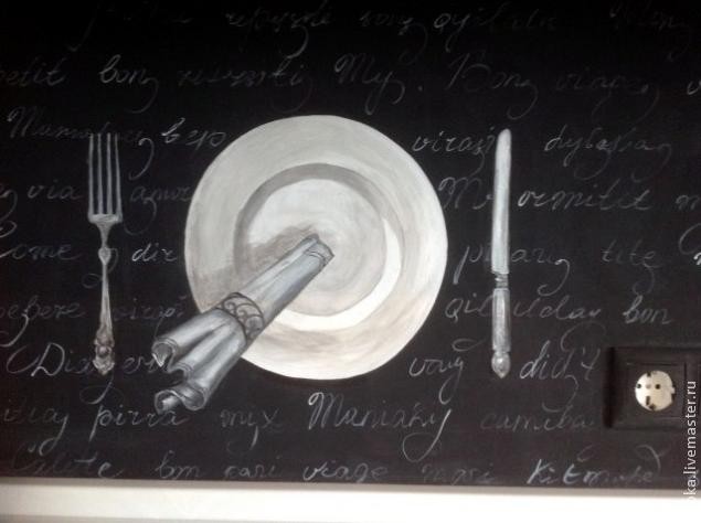 ​Роспись скинали кухни "Черно-белая графика": часть 2