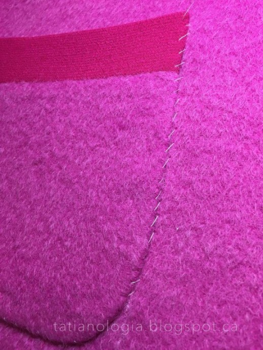 ​Обработка накладного кармана без отделочной строчки