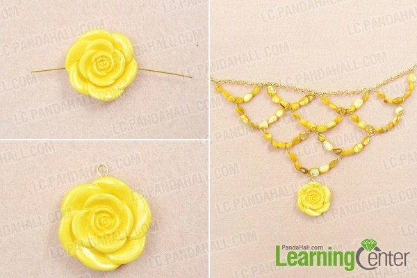 Колье ярусное с жёлтым перламутром