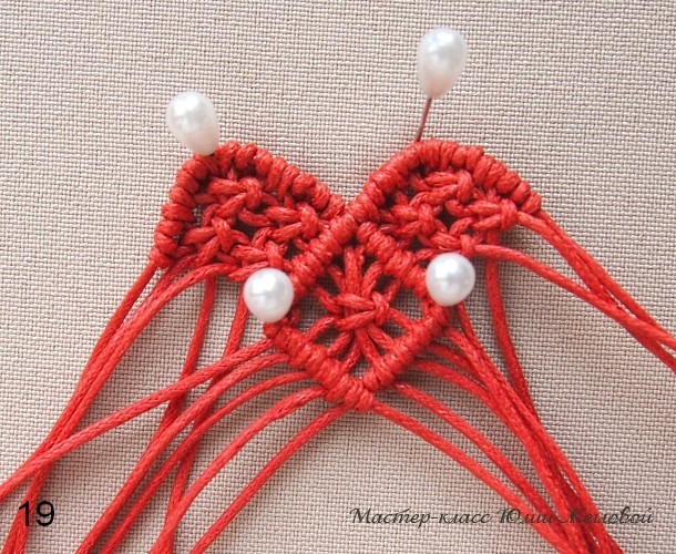 ​Плетёное сердечко в технике макраме: часть 2
