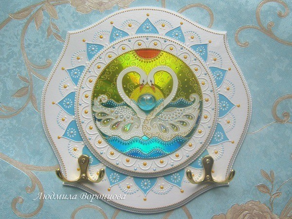 Создаём подарок на свадьбу — ключницу "Лебединая верность": часть 3