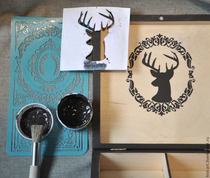 ​Декорируем чайную коробку "В старом шале": часть 5