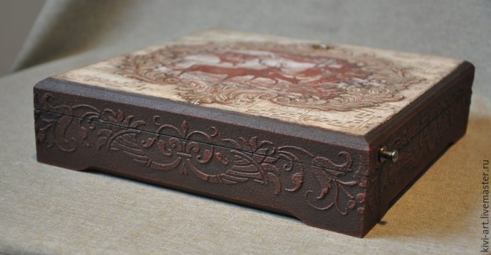 ​Декорируем чайную коробку "В старом шале": часть 5