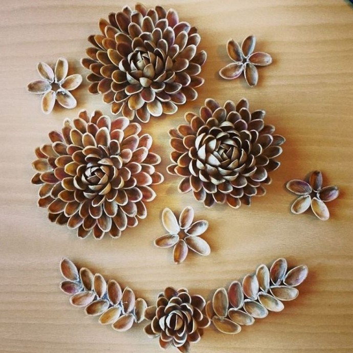 ​Интересные поделки из фисташковых скорлупок