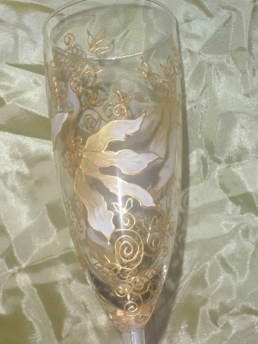 Витражная роспись бокалов "Пьяные цветы"