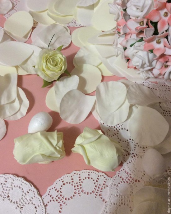 Создаем закрытые розы из фоамирана для свадебного букета: часть 2