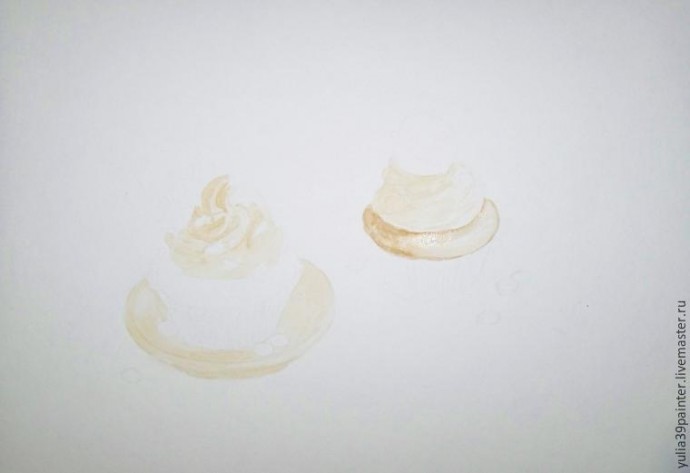 Рисуем капкейки акварелью: часть 1